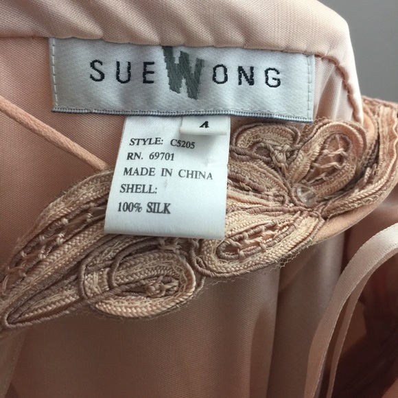 Sue Wong Pink Sequin Tassel Tiered Party Dress - Picture 5 of 8